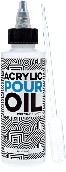 Acrylic Pouring Oil - 100% Silicone In Large 4 Ounces (Includes Pipette) $12.94ea Case of 1